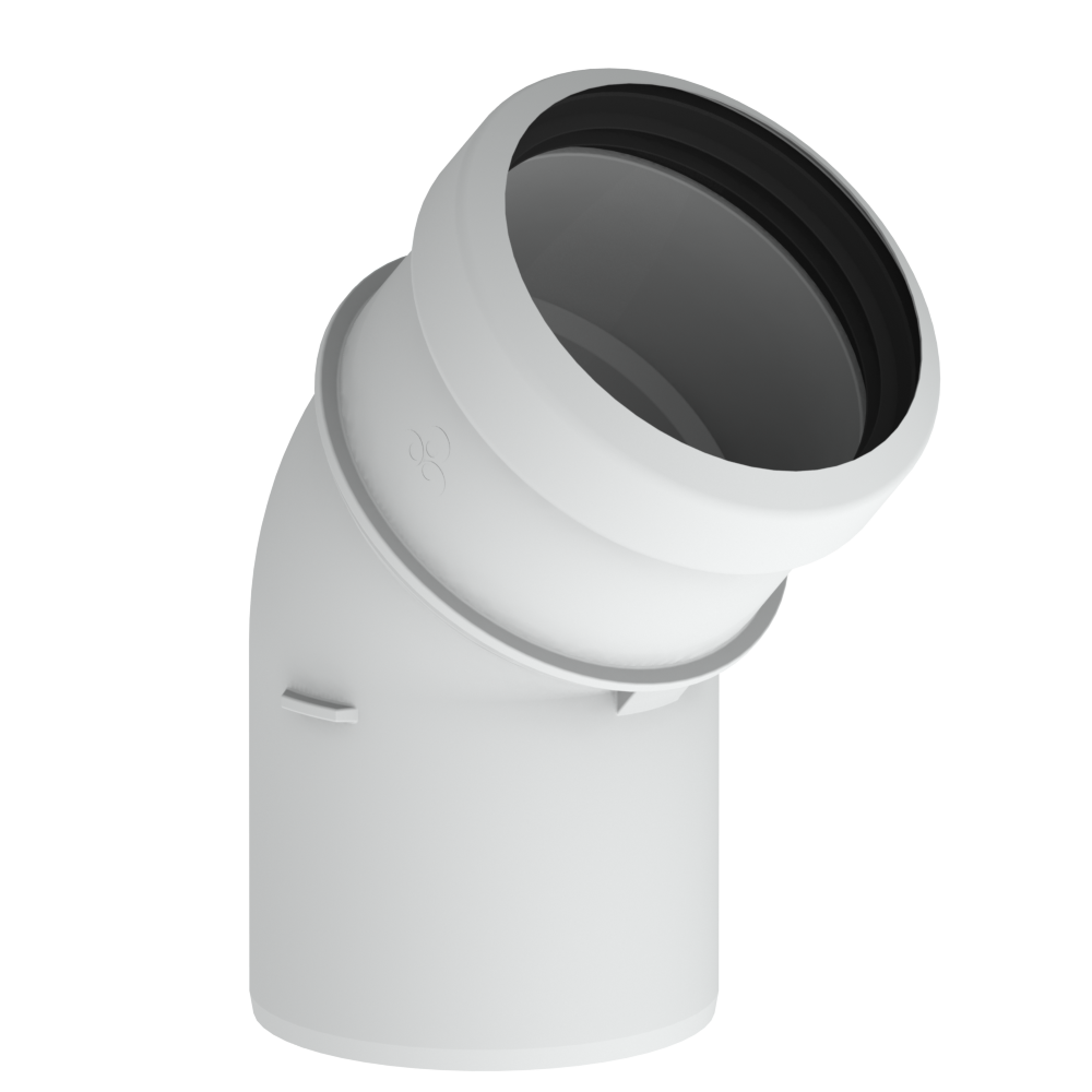 Burgerhout Safe-PP rookgas bocht 80mm 45° 400453990