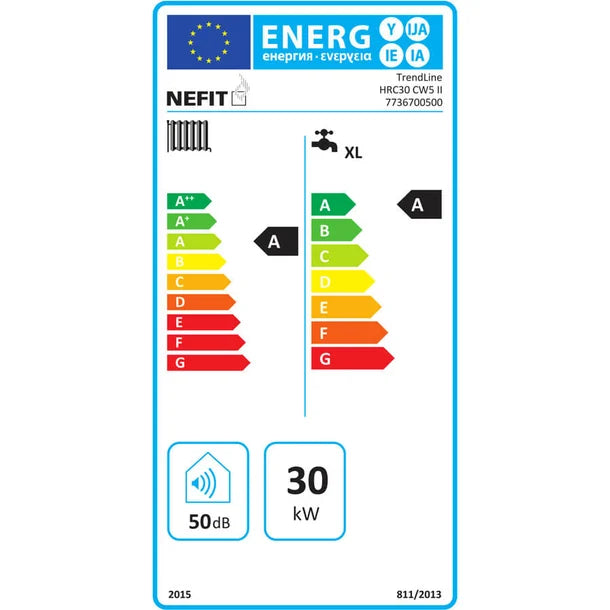 Nefit TrendLine II HRC 30 HR Combiketel 6,9 - 29,5 kW CW5 7736700500 | Los Toestel Kopen of Pakket Samenstellen | Energielabel