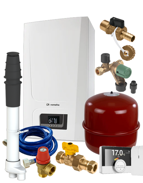 Remeha Tzerra Ace Matic 28c met Aansluitpakket Renovatie met Dakdoorvoer 80-80 en met Remeha eTwist Wifi modulerende slimme thermostaat + gateway 7648242 | CVketel.nl